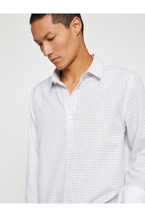 Koton-Sports Shirt Slim Fit Classic Collar Long Sleeve Non Iron 1