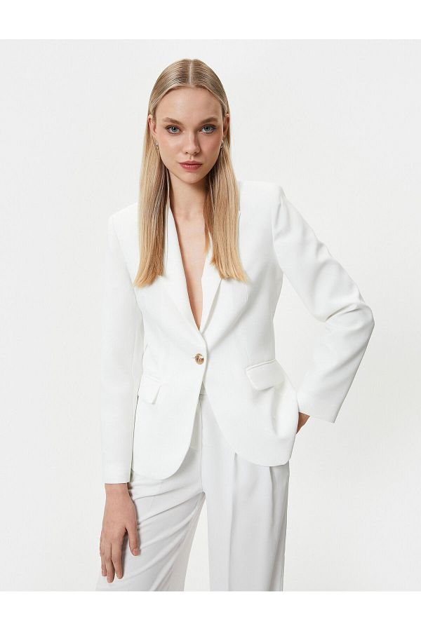 Koton-Blazer Jacket Single Button with Flap Pocket 1