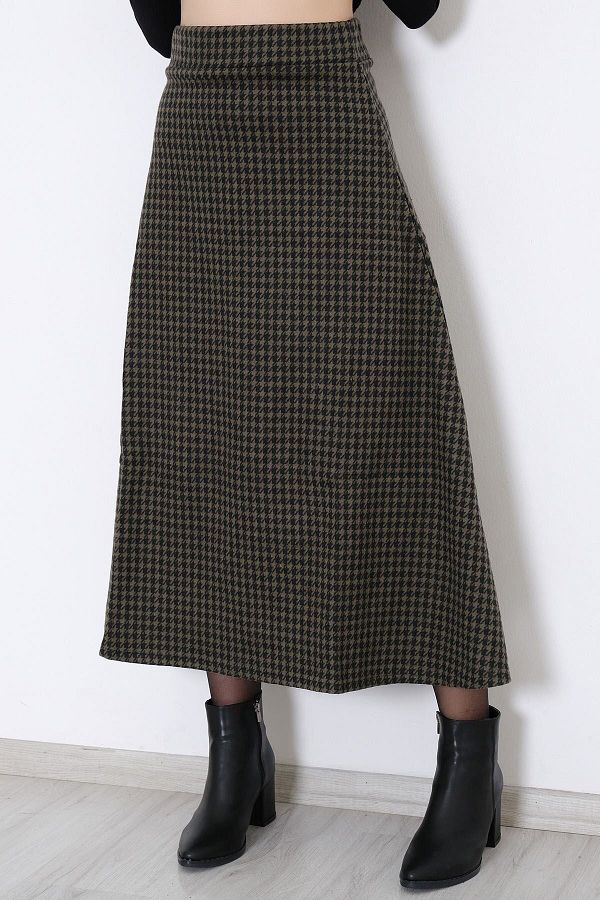 MODA CAN ZEHRA Long Black Khaki Skirt Trendyol