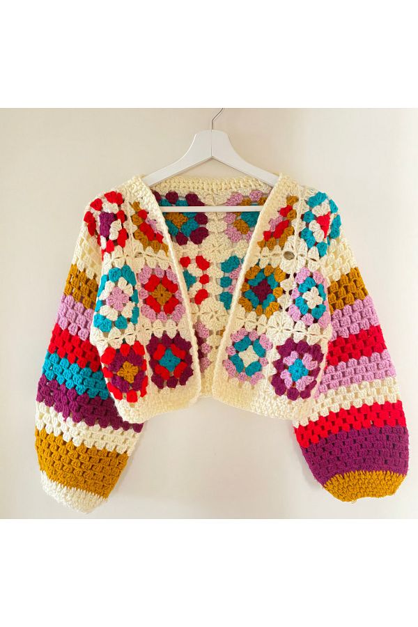 El örgüsü-Cardigan croșetat cu motive pentru femei, cardigan tricotat manual, cardigan la modă 1