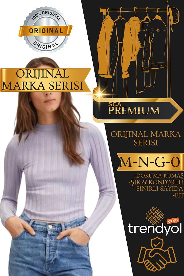 SCA Original Brand Low Cut Back Ribbed Casual Smart Sweater Trendyol