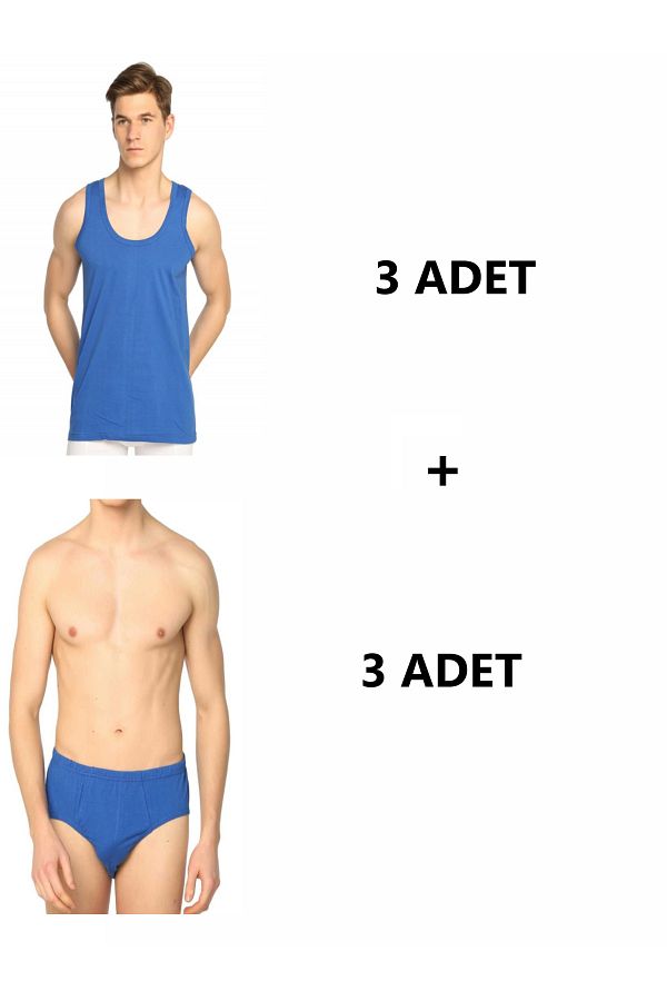 SİERNA-Men's 6-Piece Classic Cotton Undershirt and Briefs -Sr0001 1