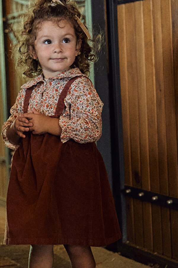 Maya And Luca Kız Çocuk İkili Takım Jile Gömlek Çiçekli %100 Pamuk