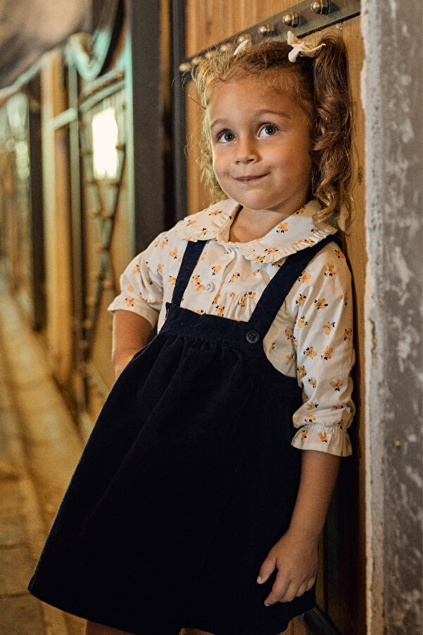 Maya And Luca Kız Çocuk İkili Takım Jile Gömlek Çiçekli %100 Pamuk