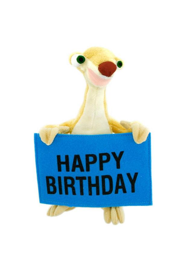 Buz Devri-Ice Age - Ice Age Sid Happy Birthday Plush Toy 22 cm 1
