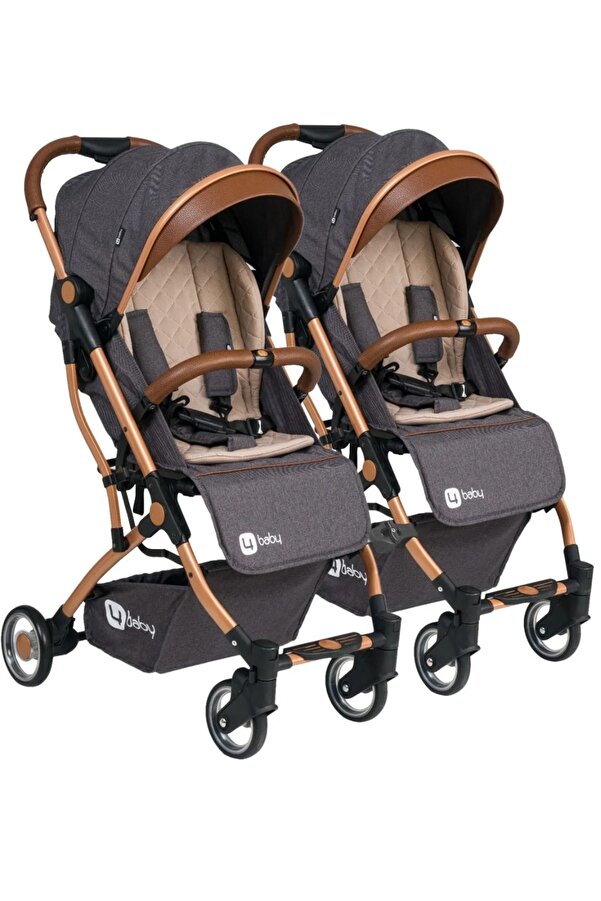 Mimma Baby Dron Ikiz Kabin Bebek Arabası Antrasit