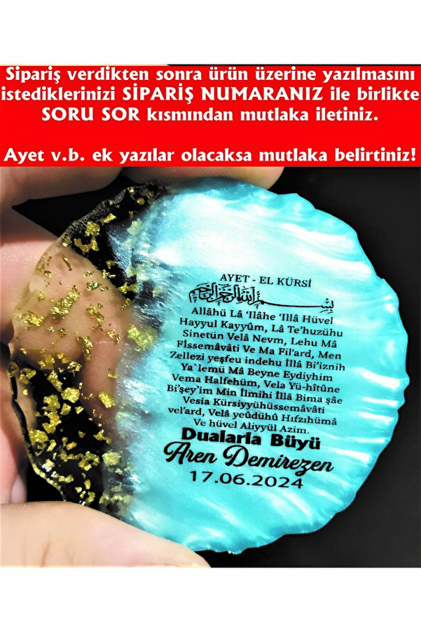 ErenAksesuar Mavi Epoksi Magnet 10 Adet Sünnet Doğum Günü Mevlüt Söz Nişan Nikah Kına Düğün Kuran