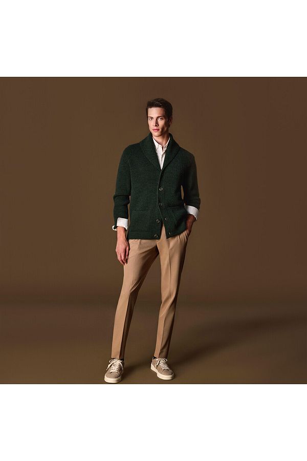 Sarar-Interview Knitted Buttoned Khaki Cardigan 1