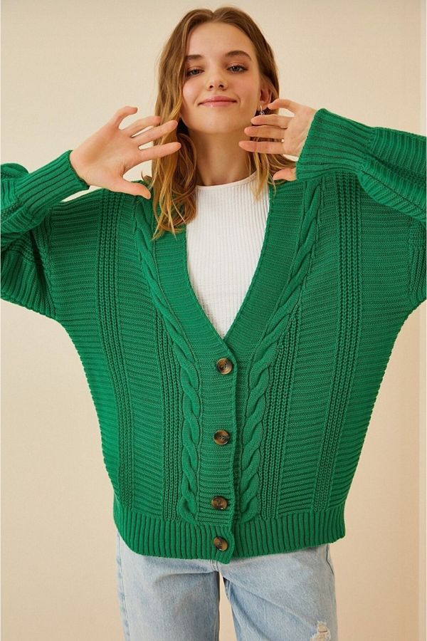 IŞILDA FASHION-Dámsky pletený vzorovaný voľný kardigan 1