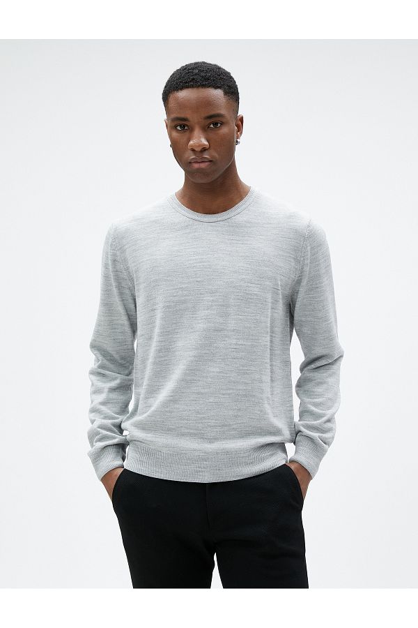 Koton Basic Knitwear Sweater Crew Neck Slim Fit Long Sleeve Trendyol