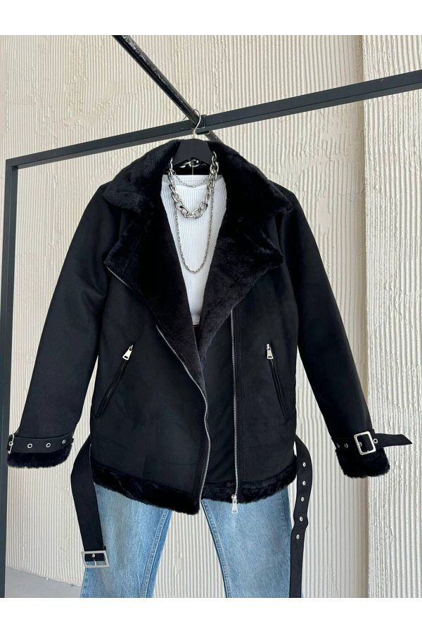 My Bella-Trench Coat din piele întoarsă importata sezon nou 1