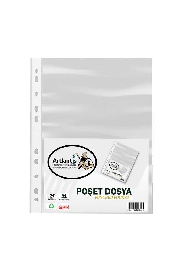 Artlantis-A-4 Clear Foil Bag File - 25Pcs, Perforated Edge, 1 Pack 1