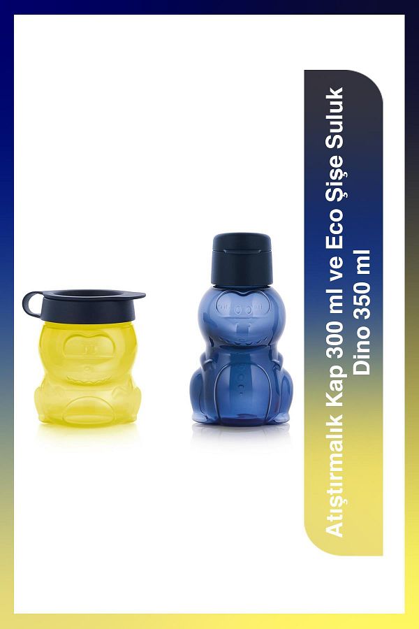 Tupperware-Eco Bottle Drinker and Flask Dino 350ml Snack Container 300 ml 1