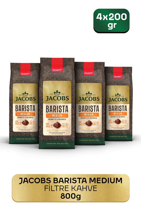 Jacobs-Barista Medium Filter Coffee - 200g X 4 1