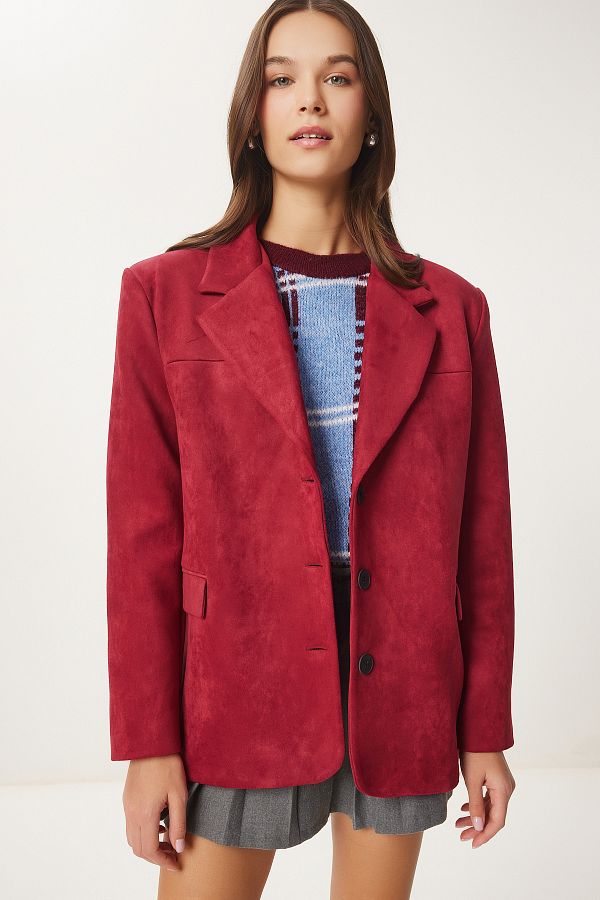 Suede blazer jacket womens discount