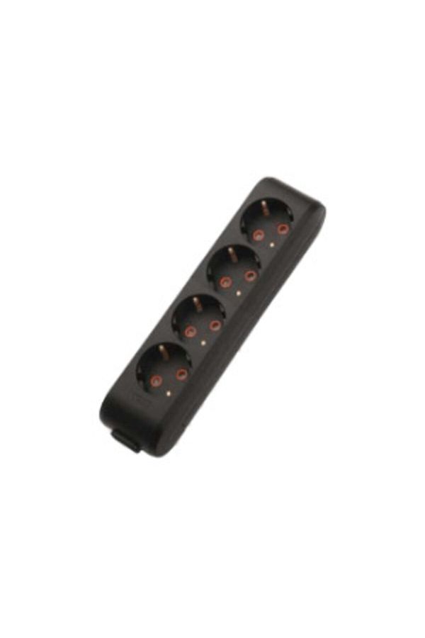 VİKO-4-Piece Multi-let Grounded Black Socket with Terminal Block - Wireless 1