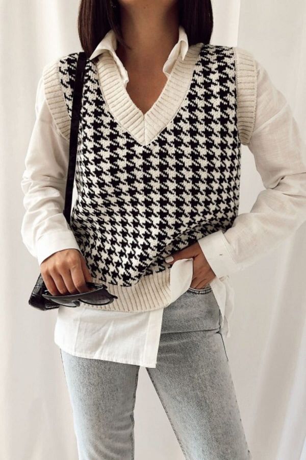 Houndstooth sweater women's discount