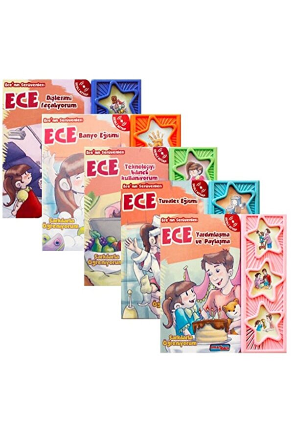 SMART-TEACH Ece\'nin Serüvenleri Eğitici Sesli Kitap Seti (5 KİTAP) - Kolekti