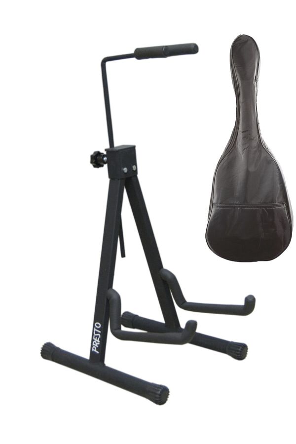 Presto-Guitar Stand Stand with Handle Rest and Classical Guitar Case 1