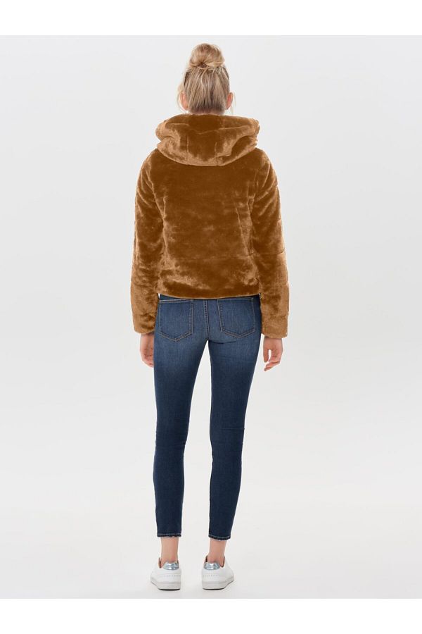 Only Noos Onlchris Fur Hooded Jacket Cc Otw 15156560 Trendyol