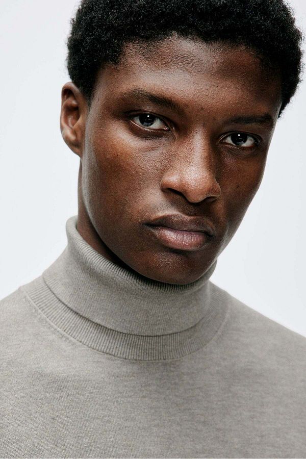 Slim fit polo neck jumper online