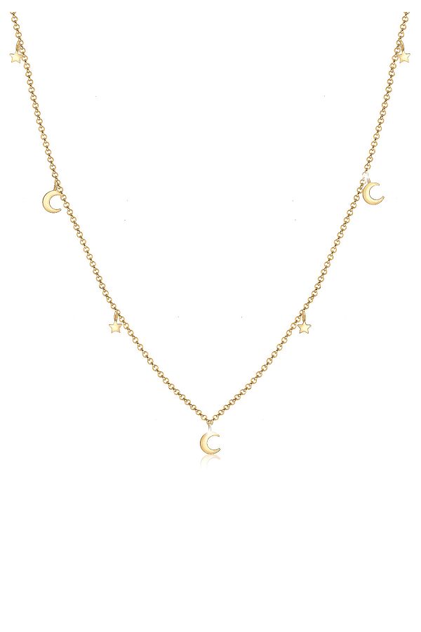 ELLI-Halskette Halbmond Stern Astro Trend 925 Sterling Silber 1