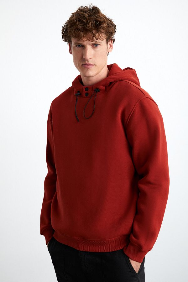 GRIMELANGE-MYLES Herren-Sweatshirt mit 3 Fäden in Ziegelfarbe 1