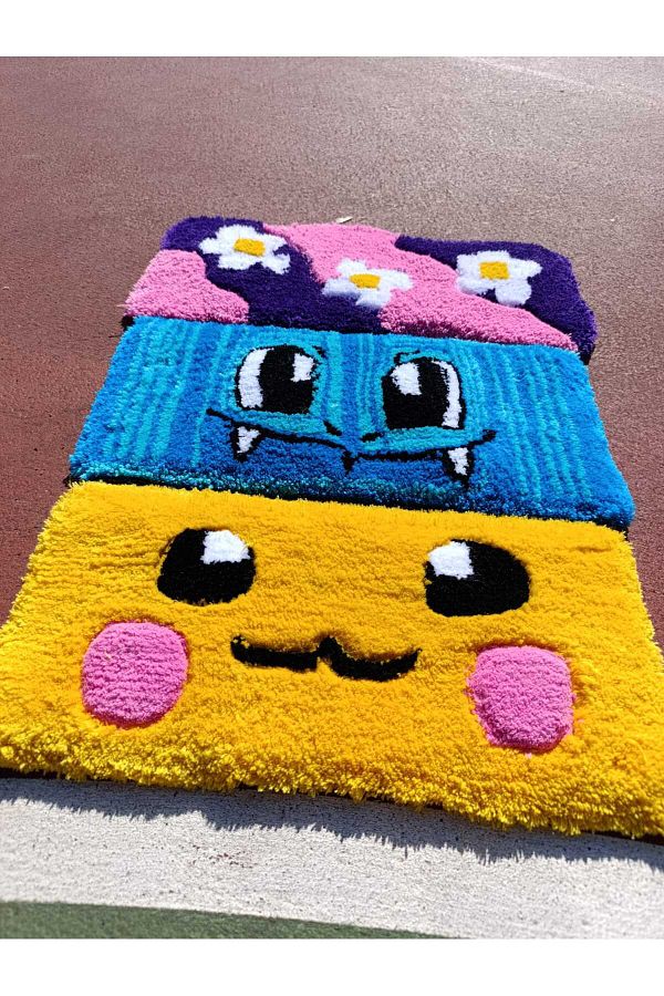Tuft Juji-Pikachu and Pokémon Coasters Set - Custom Design, Keyboard Supported Carpet 1