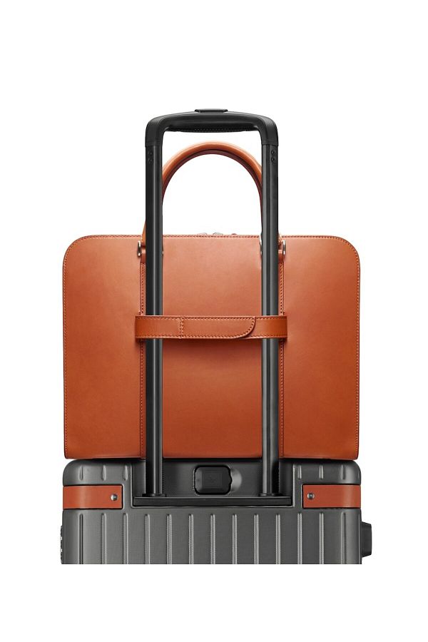 Carl Friedrik Leather Smart Luggage Strap Silver Detailed Magnetic Fastener and Durable Trendyol