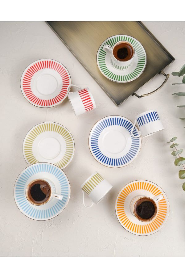 PORSER-Alya Mix Coffee Cup Set 80Cc 6 People 12 Pieces 1