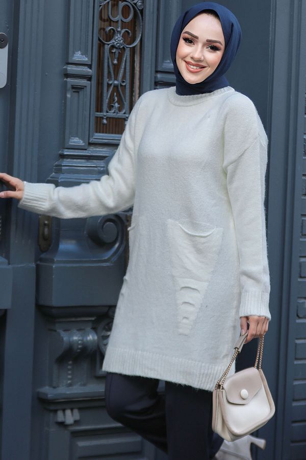 Tunic sweater with pockets top
