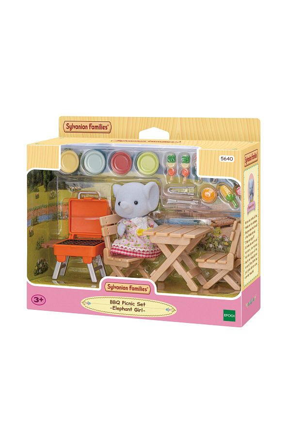 Sylvanian Families BBQ Picnic Set with Elephant Girl Outdoor Playset for Mini Dolls Trendyol