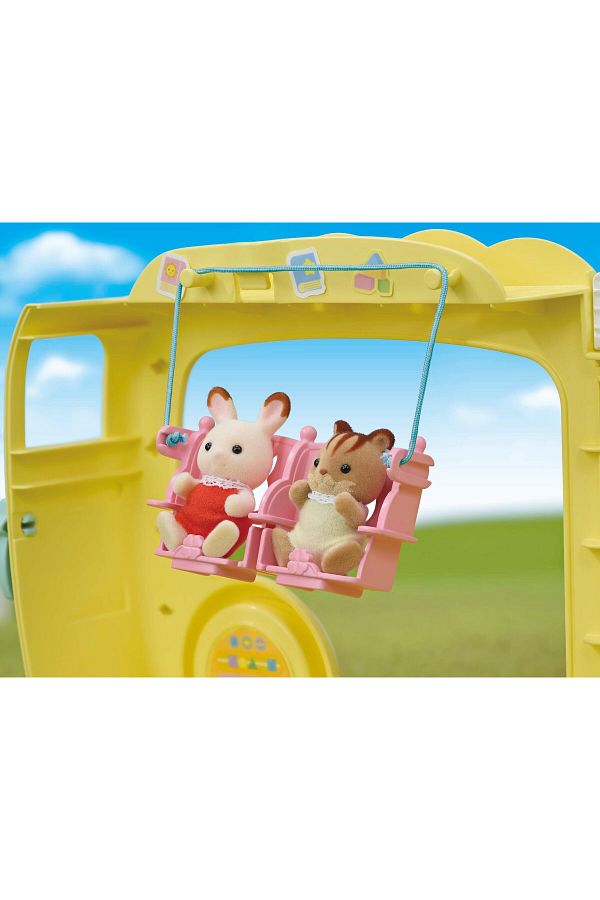 Sylvanian Families Adventure Nursery Bus Rainbow Dolls Playset Fun Toy Bus for Mini Dolls Trendyol