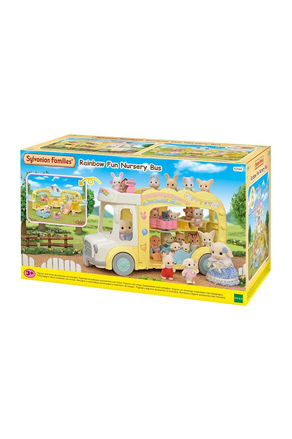 Sylvanian Families Adventure Nursery Bus Rainbow Dolls Playset Fun Toy Bus for Mini Dolls Trendyol
