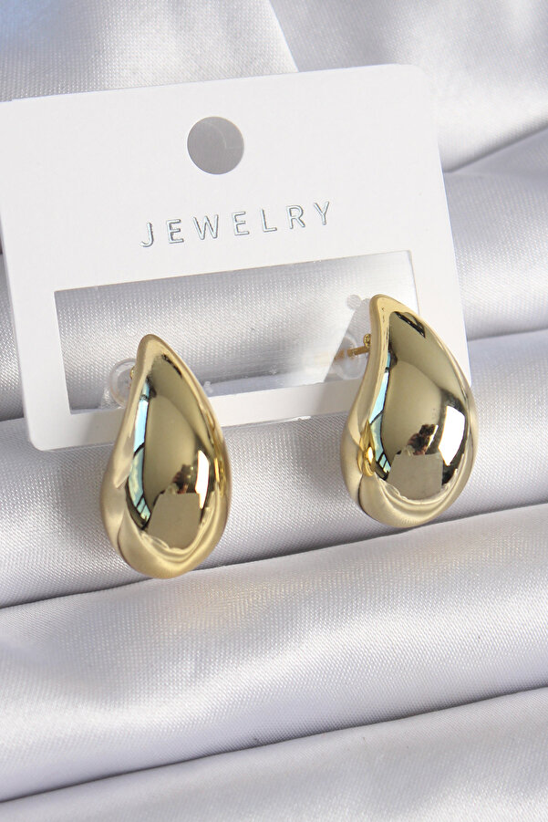 etexy Brass Gold Color Drop Model Women's Earrings - Trendyol