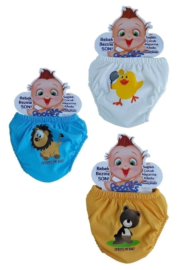 Genel Markalar Unısex 1/3 Yaş Hayvan Baskılı Deniz Alıştırma Külot