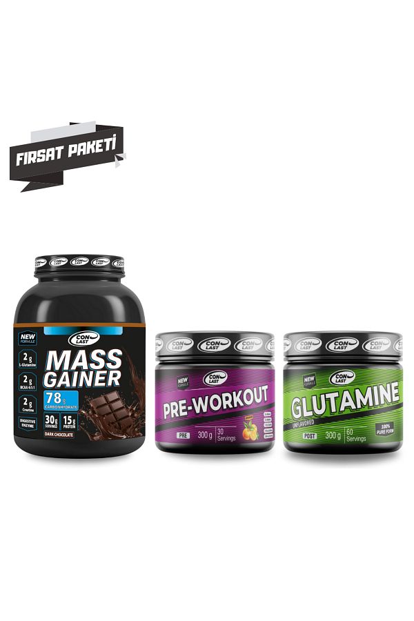 Conlast-Mass Gainer 3000G/Pre-Workout 300G/Glutamin 1