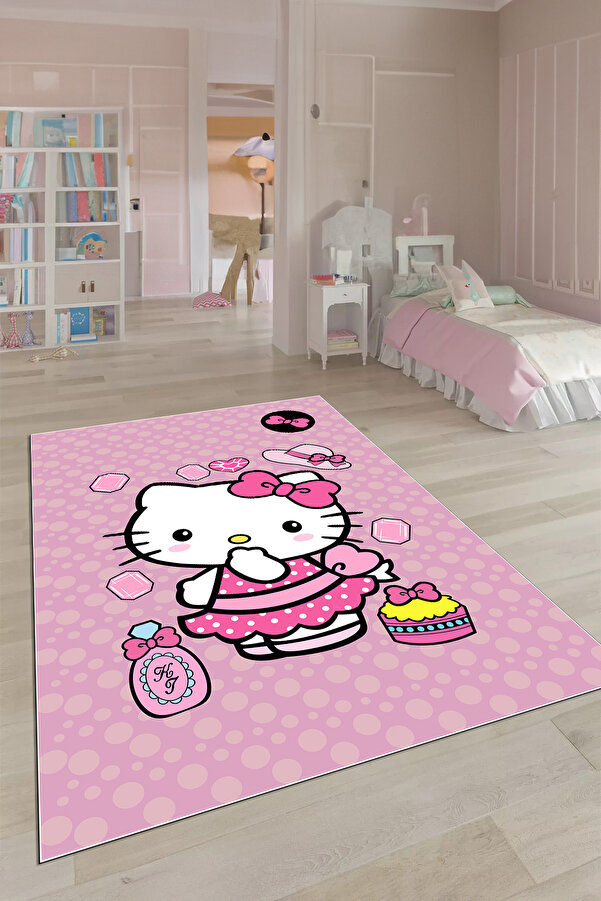 Viyana Home Dijital Kaymaz Taban Bebek Figürlü Eğlenceli Yıkanabilir Oyun Odası Çocuk Halısı