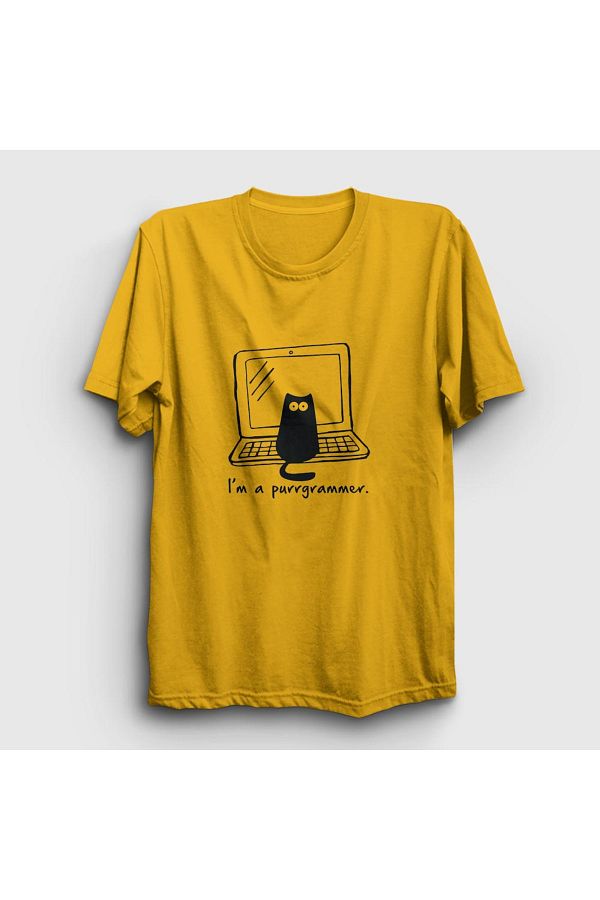 Presmono-Μπλουζάκι Unisex Yellow Cat Purrgrammer Developer Software 331370 ττ 1