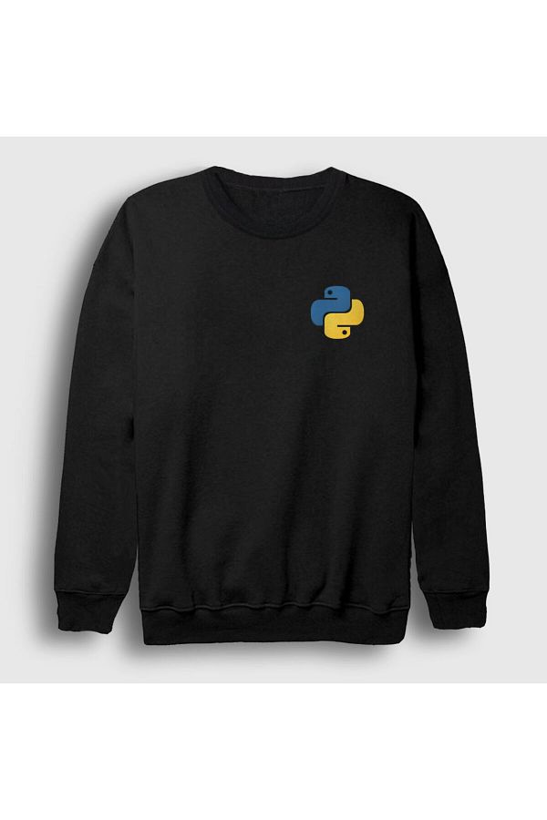 Presmono-Unisex Black Logo Python Developer Software Developer Sweatshirt 336437tt 1