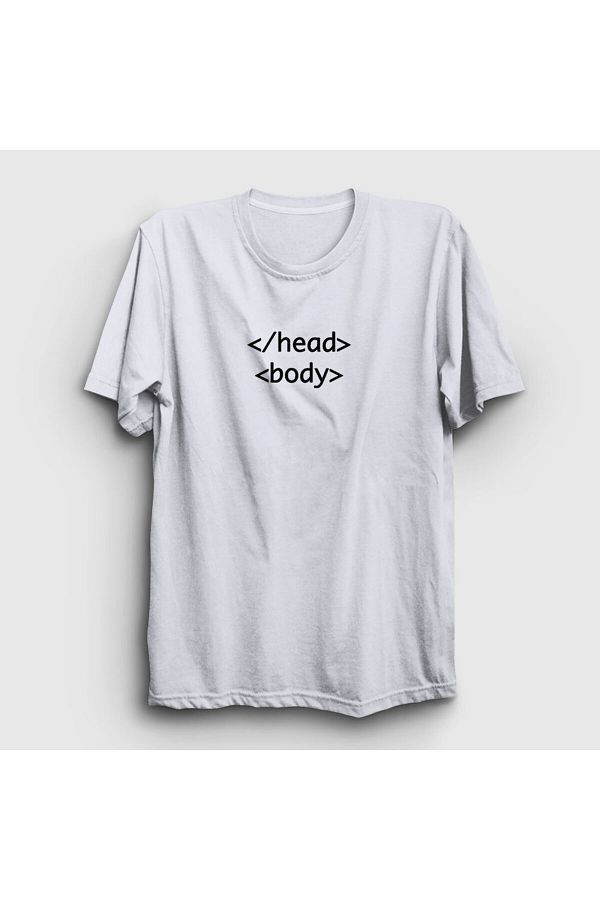 Presmono-Μπλουζάκι Unisex White Head Body Html Developer Software 359040 ττ 1
