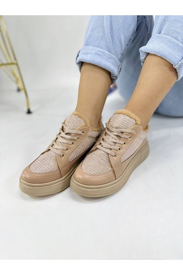 PAM R Winter Sneakers with Stones Fur Inside Trendyol