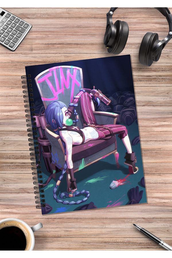 Home-League of Legends Jinx Spiral Notebook A5 (50 Sheets) 1