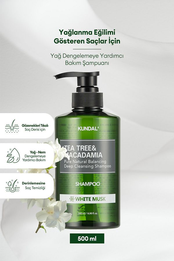 Kundal-Kundal Tea Tree & Macadamia Deep Cleansing Shampoo - 500ml White Musk Special for Problem Scalp 1
