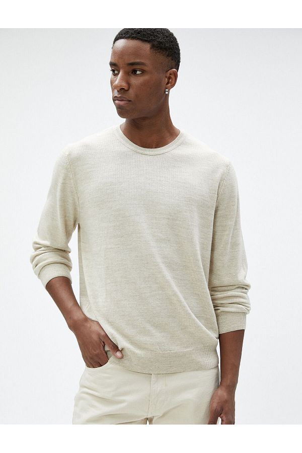 Koton Basic Knitwear Sweater Crew Neck Slim Fit Long Sleeve Trendyol