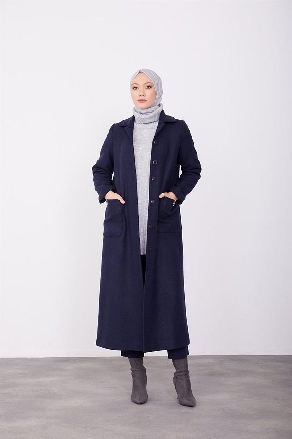 Armine-Palton bleumarin - cu accesorii de buzunar și clemă, model 23k8607 1