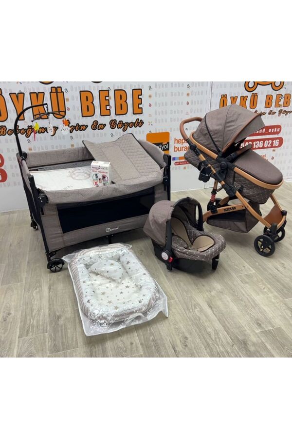 ÖYKÜ BEBEK DUNYASI ELİF YENİ DOĞAN BEBEK  ÇEYİZ SETİ BEBEK ARABASI+PUSET+PARK BEŞİK+YATAK+YAĞMURLUK+ BABY NEST HEDİYELİ