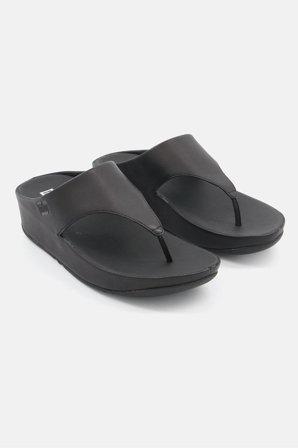 Fitflop-Women Slip On Shuv Leather Toe Post Sandals, Black 1