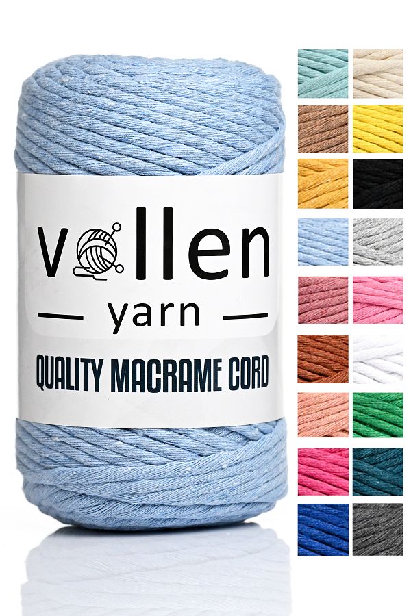 vollen yarn-Scanned Macrame Yarn, 3mm Single Twist, Macrame Knitting Yarn, Scannable Cotton Macrame 1