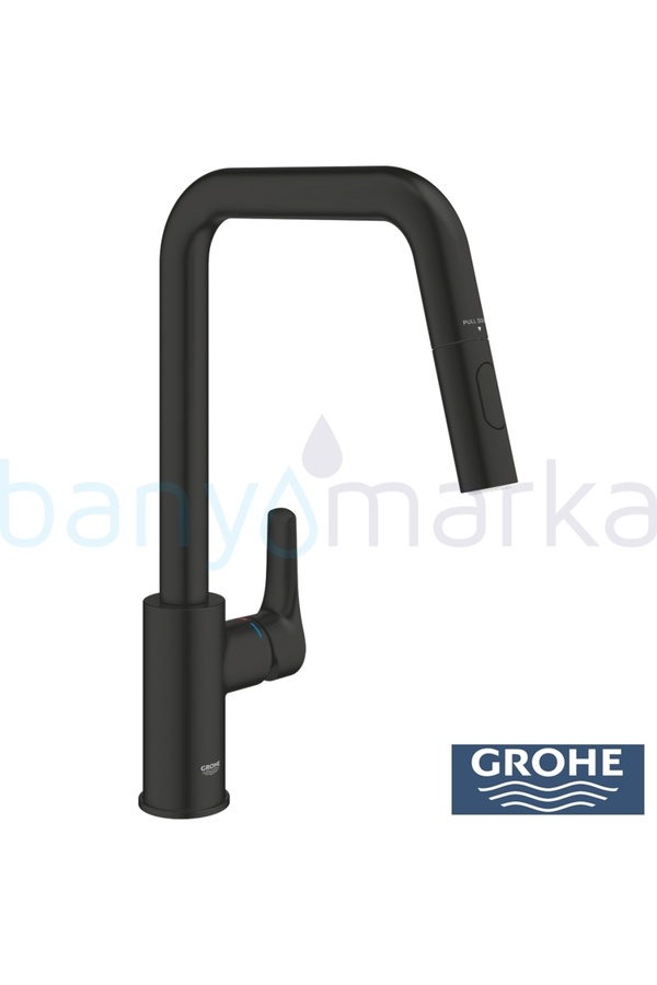 Grohe-Eurosmart Swan Tubular Sink Faucet, Matte Black - 306192430 1